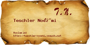 Teschler Noémi névjegykártya